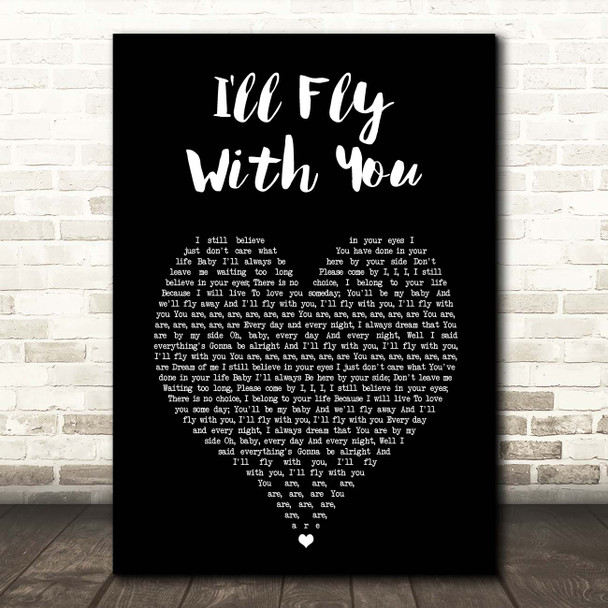 Gigi D'Agostino I'll Fly With You Black Heart Song Lyric Print