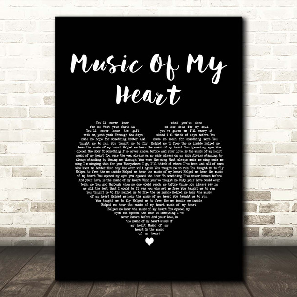 Gloria Estefan Music Of My Heart Black Heart Song Lyric Print