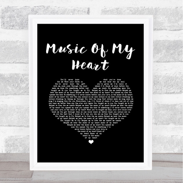 Gloria Estefan Music Of My Heart Black Heart Song Lyric Print