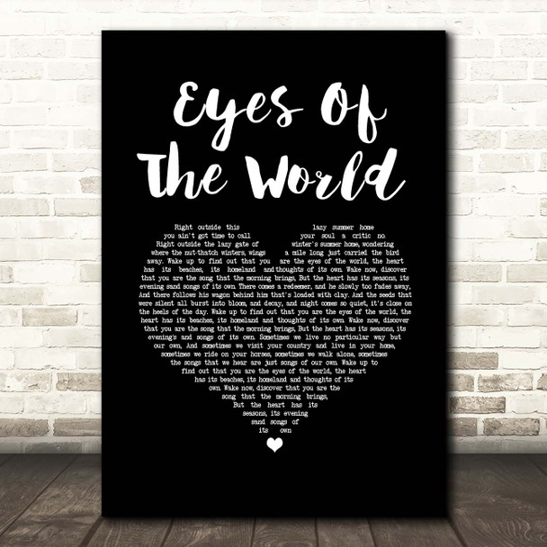 Grateful Dead Eyes Of The World Black Heart Song Lyric Print