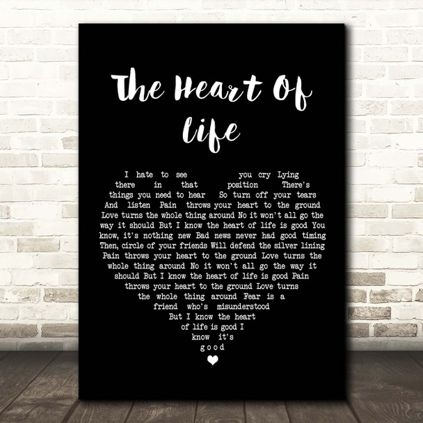 John Mayer The Heart Of Life Black Heart Song Lyric Print