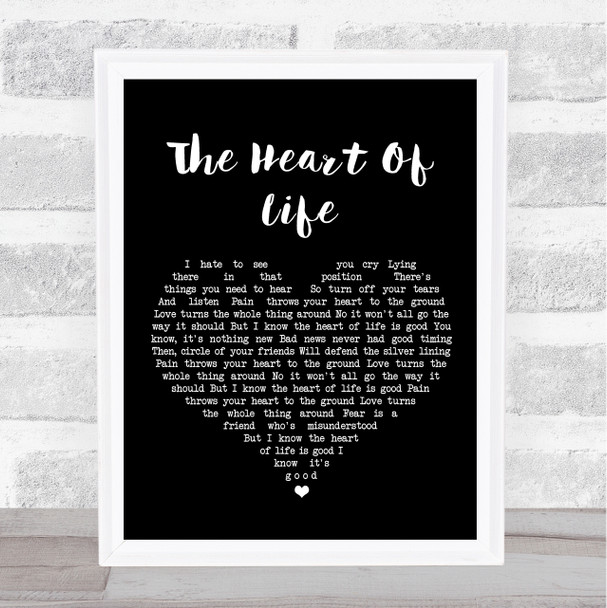 John Mayer The Heart Of Life Black Heart Song Lyric Print