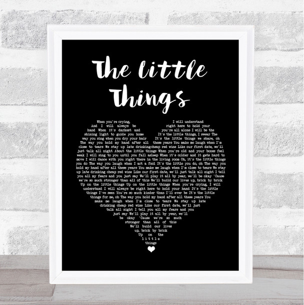 Keywest The Little Things Black Heart Song Lyric Print