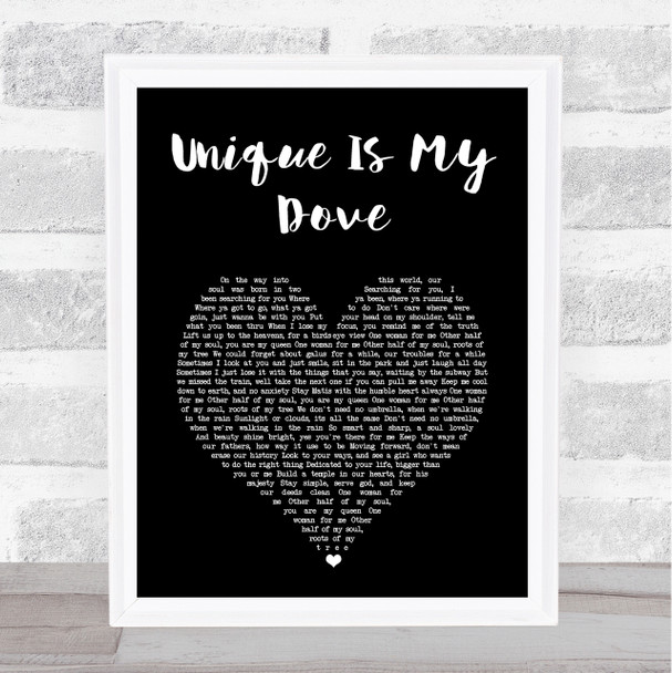 Matisyahu Unique Is My Dove Black Heart Song Lyric Print