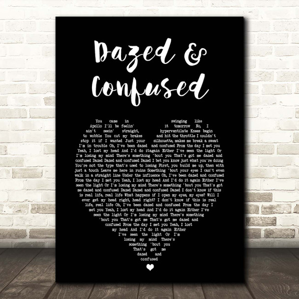 Ruel Dazed & Confused Black Heart Song Lyric Print