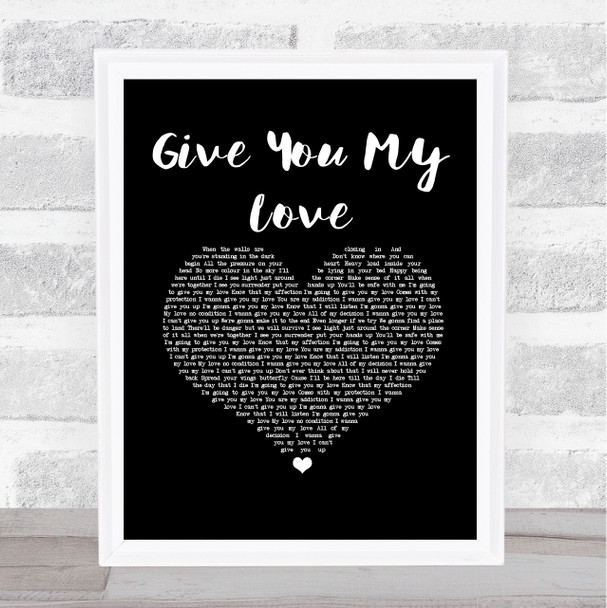 Take That Give You My Love Black Heart Song Lyric Print