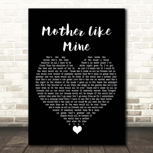 The Band Perry Mother Like Mine Black Heart Song Lyric Print