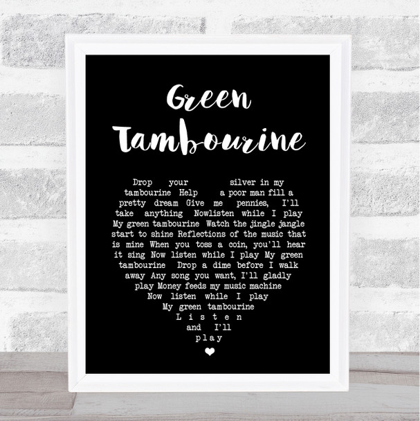 The Lemon Pipers Green Tambourine Black Heart Song Lyric Print