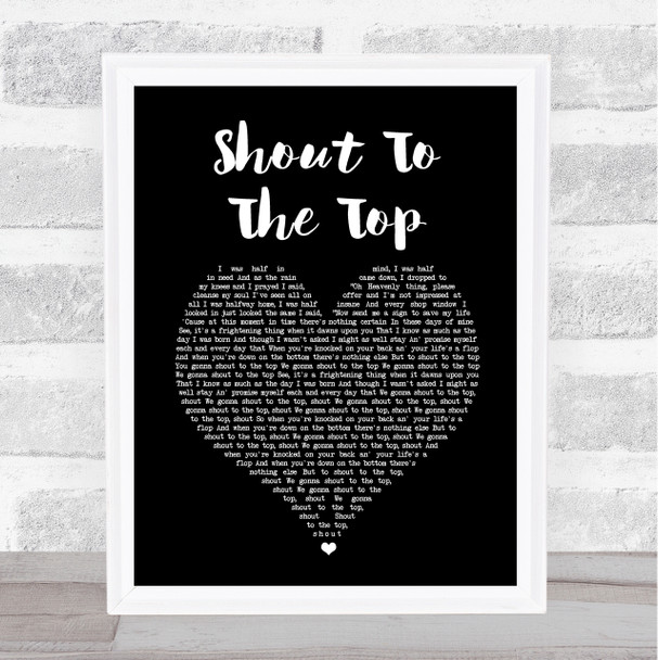 The Style Council Shout To The Top Black Heart Song Lyric Print