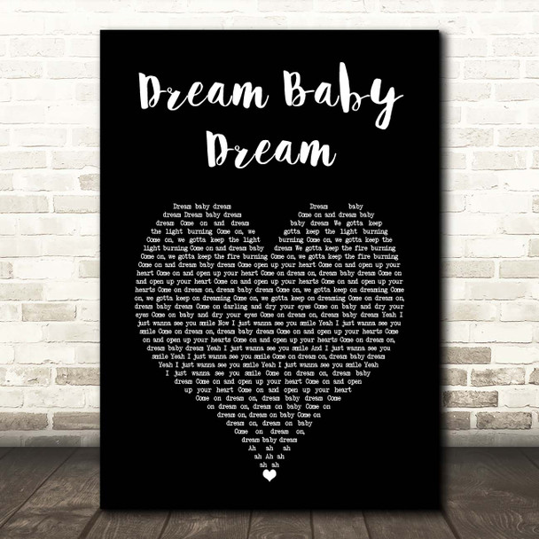 Bruce Springsteen Dream Baby Dream Black Heart Song Lyric Print