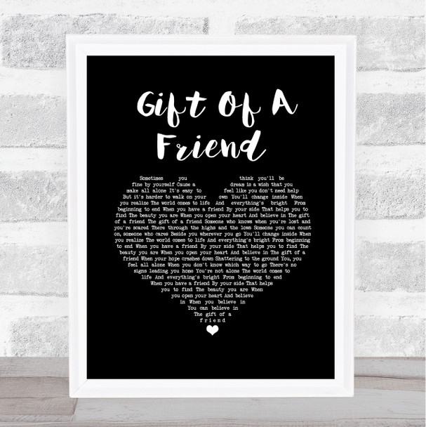 Demi Lovato Gift Of A Friend Black Heart Song Lyric Print