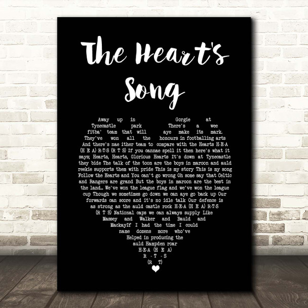 Hector Nicol The Heart's Song Black Heart Song Lyric Print