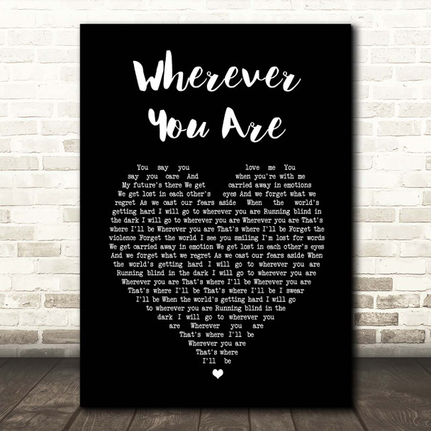 Kodaline Wherever You Are Black Heart Song Lyric Print