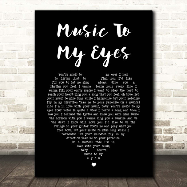 Lady Gaga & Bradley Cooper Music To My Eyes Black Heart Song Lyric Print
