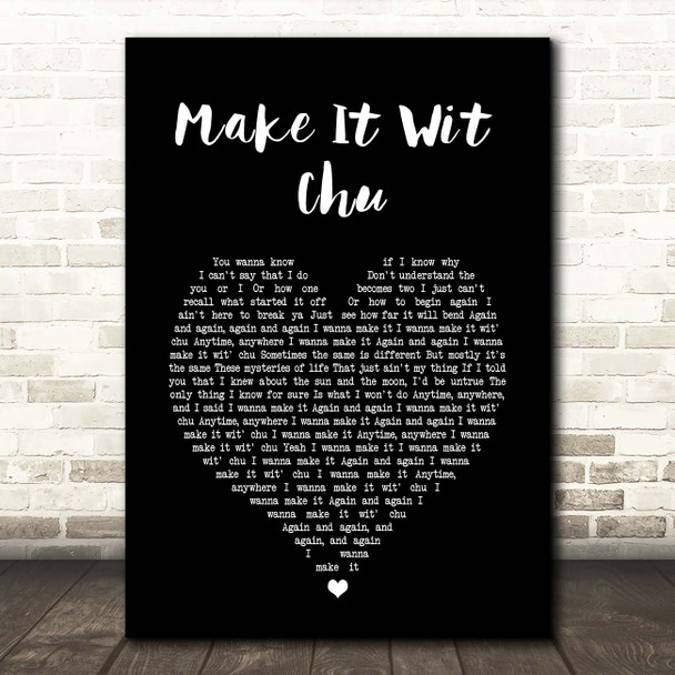 Queens of the Stone Age Make It Wit Chu Black Heart Song Lyric Print