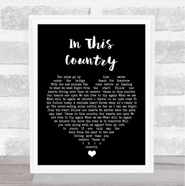 Robin Zander In This Country Black Heart Song Lyric Print