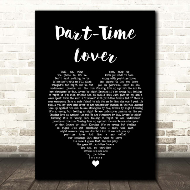 Stevie Wonder Part-Time Lover Black Heart Song Lyric Print