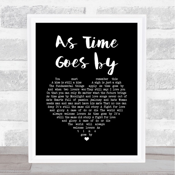 Teddy Wilson As Time Goes by Black Heart Song Lyric Print