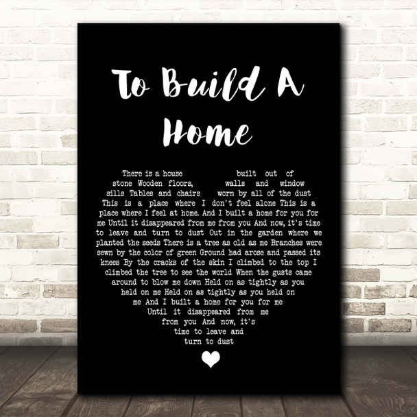 The Cinematic Orchestra To Build A Home Black Heart Song Lyric Print