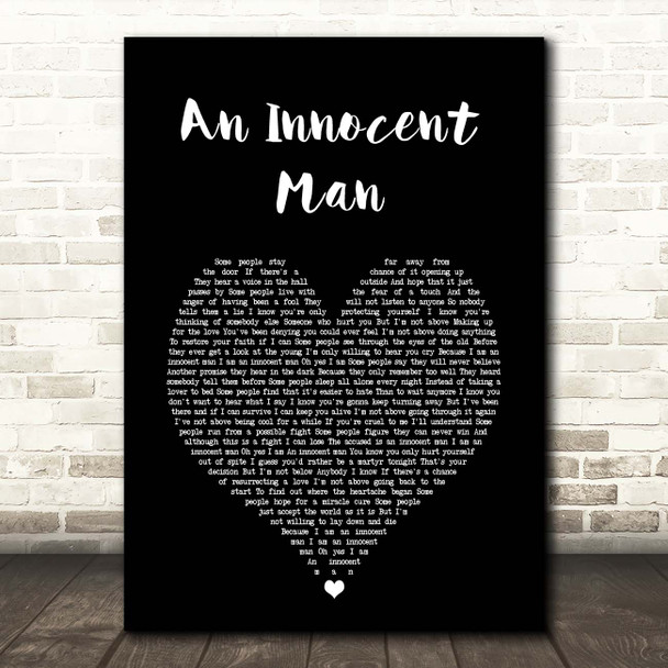 Billy Joel An Innocent Man Black Heart Song Lyric Print