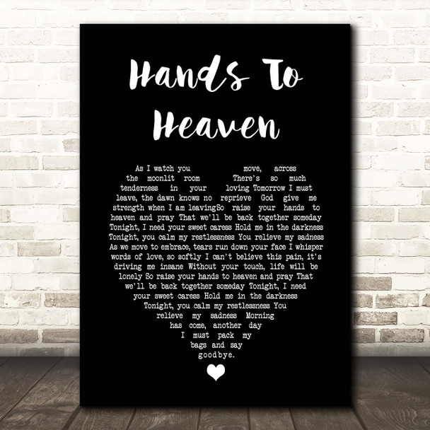 Breathe Hands To Heaven Black Heart Song Lyric Print