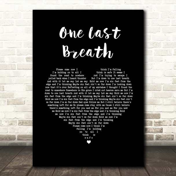 Creed One Last Breath Black Heart Song Lyric Print