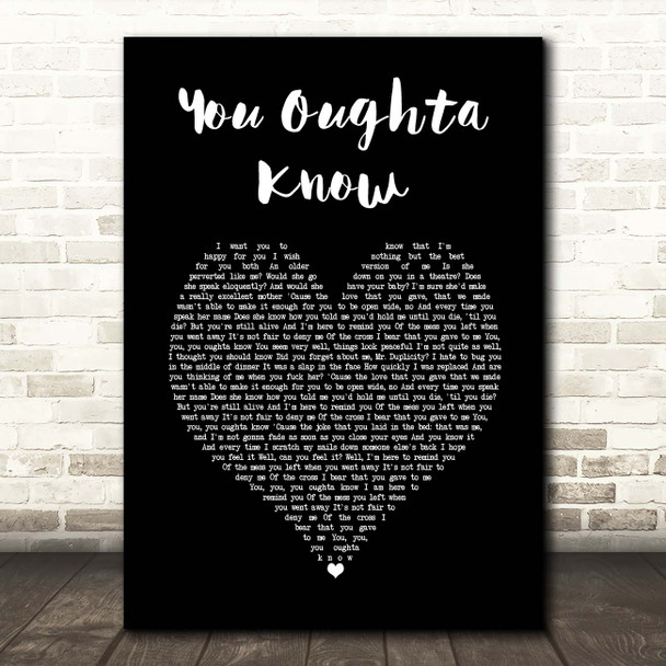 Alanis Morissette You Oughta Know Black Heart Song Lyric Print