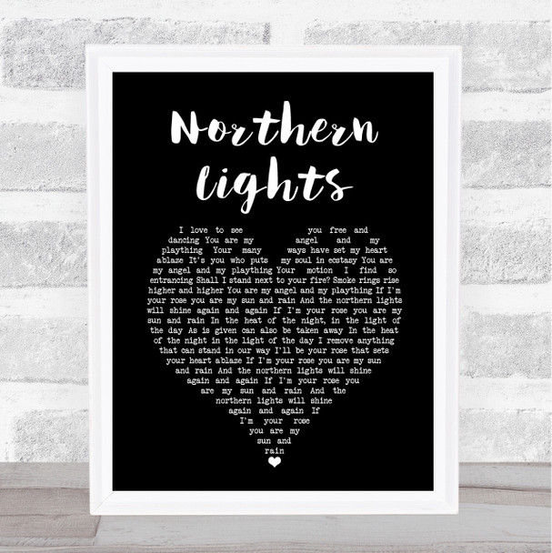 Ian Brown Northern Lights Black Heart Song Lyric Print