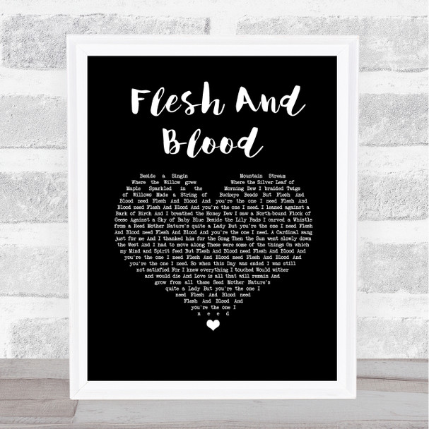 Johnny Cash Flesh And Blood Black Heart Song Lyric Print