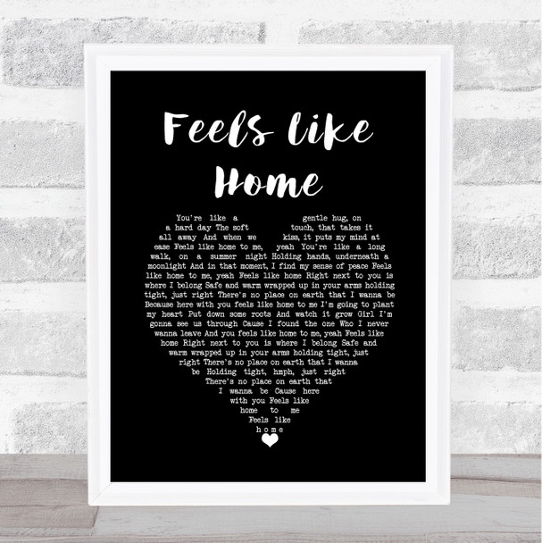 Jonny Houlihan Feels Like Home Black Heart Song Lyric Print