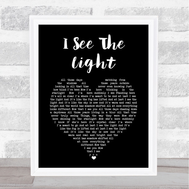 Mandy Moore I See The Light Black Heart Song Lyric Print