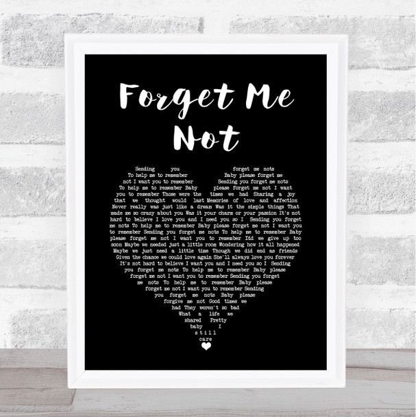 Patrice Rushen Forget Me Nots Black Heart Song Lyric Print