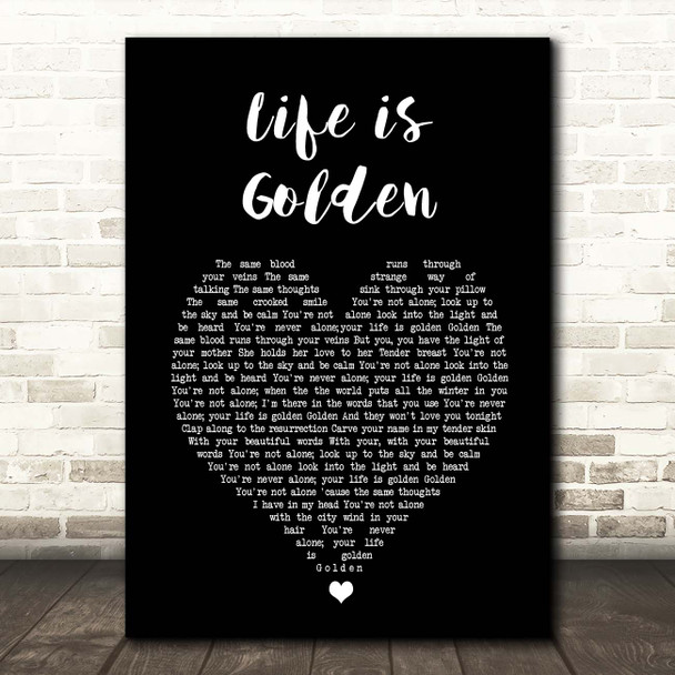 Suede Life is Golden Black Heart Song Lyric Print