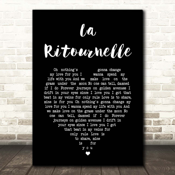 Sébastien Tellier La Ritournelle Black Heart Song Lyric Print