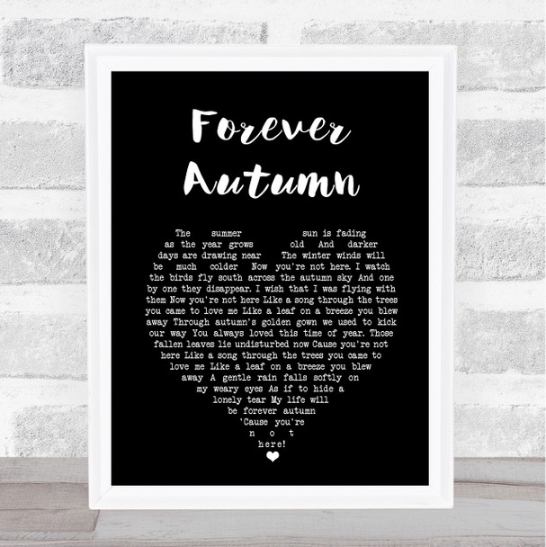 The Moody Blues Forever Autumn Black Heart Song Lyric Print