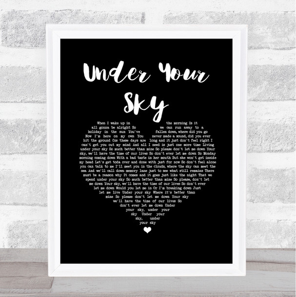 The Sherlocks Under Your Sky Black Heart Song Lyric Print