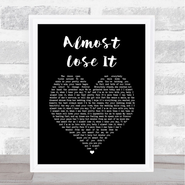 Trey Songz Almost Lose It Black Heart Song Lyric Print