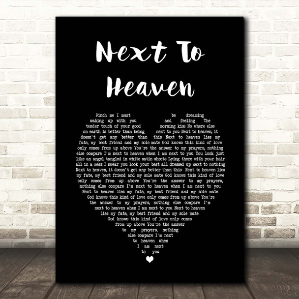 Aaron Watson Next To Heaven Black Heart Song Lyric Print