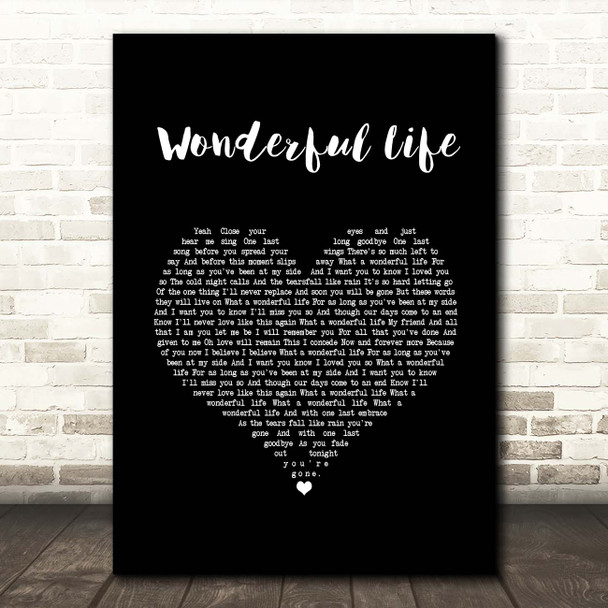 Alter Bridge Wonderful Life Black Heart Song Lyric Print