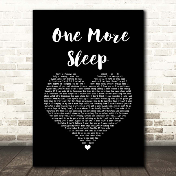 Leona Lewis One More Sleep Black Heart Song Lyric Print