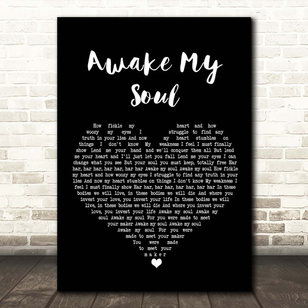 Mumford & Sons Awake My Soul Black Heart Song Lyric Print