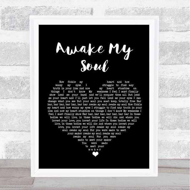 Mumford & Sons Awake My Soul Black Heart Song Lyric Print