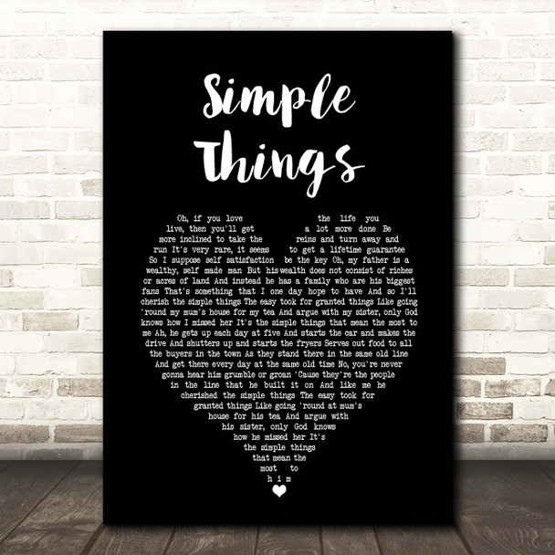 Paolo Nutini Simple Things Black Heart Song Lyric Print