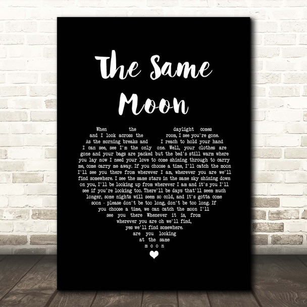 Phil Collins The Same Moon Black Heart Song Lyric Print