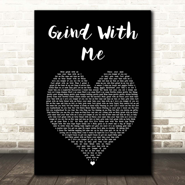 Pretty Ricky Grind With Me Black Heart Song Lyric Print