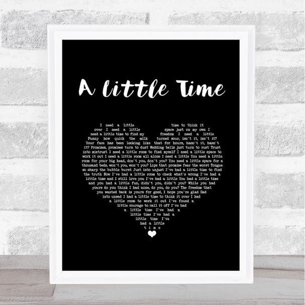 The Beautiful South A Little Time Black Heart Song Lyric Print