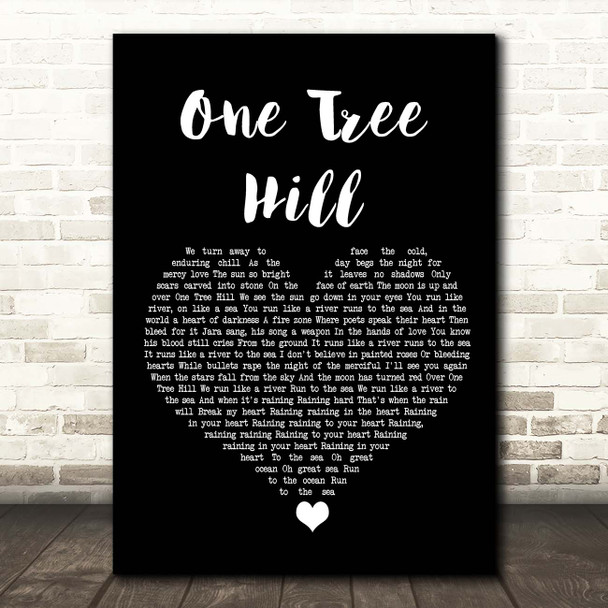 U2 One Tree Hill Black Heart Song Lyric Print