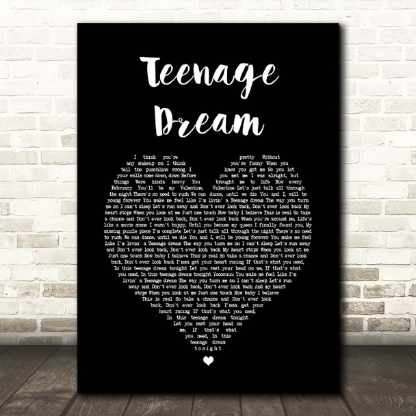 Boyce Avenue Teenage Dream Black Heart Song Lyric Print