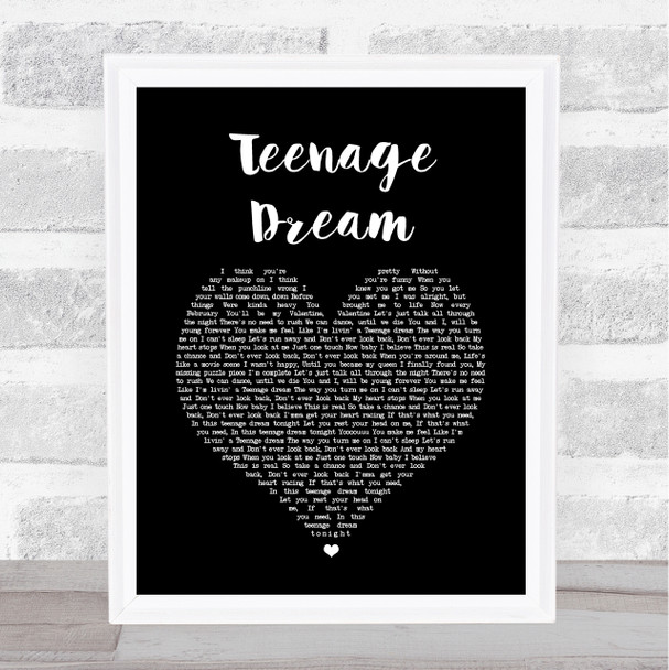 Boyce Avenue Teenage Dream Black Heart Song Lyric Print