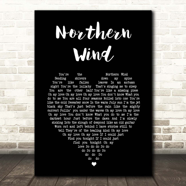 City And Colour Northern Wind Black Heart Song Lyric Print